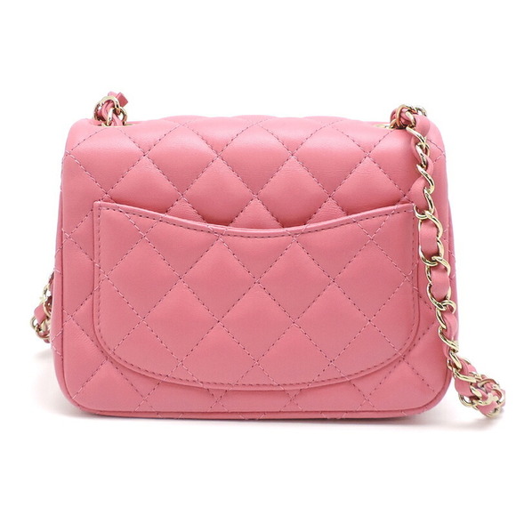 Chanel Mini Bag Matelasse Pink Shoulder Lambskin Chain - Picture 1 of 10